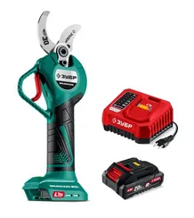 Секатор аккумуляторный ЗУБР 20 В, 30 мм макс. рез, 1 АКБ LMS (2 Ач), (СКБ-2030-21)