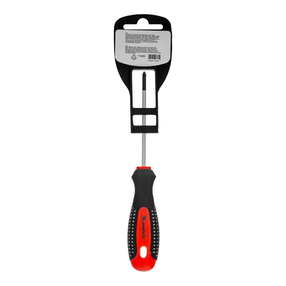 Отвертка Fusion, PZ0 x 75 мм, CrV, трехкомпонентная рукоятка "Anti slip" Matrix