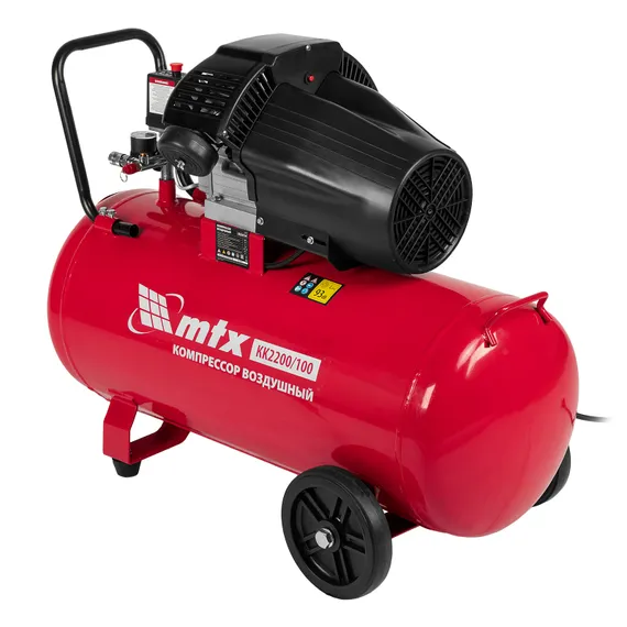 Компрессор воздушный КК-2200/100, 2,2 кВт, 350 л/мин, 100 л, прямой привод, масляный MTX