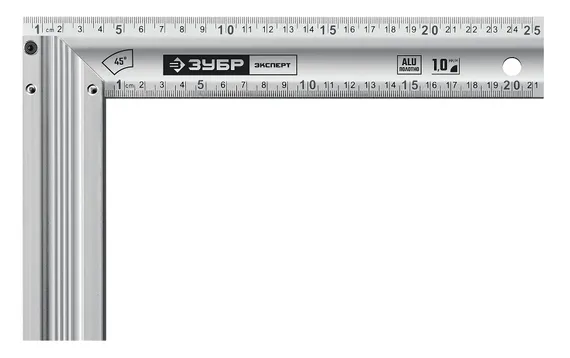 ЗУБР ЭКСПЕРТ 250 мм, жесткий столярный угольник, Профессионал (34392-25)