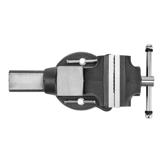 Тиски слесарные BVH-125, 125 мм, поворотные, стальная направляющая, с наковальней //Denzel