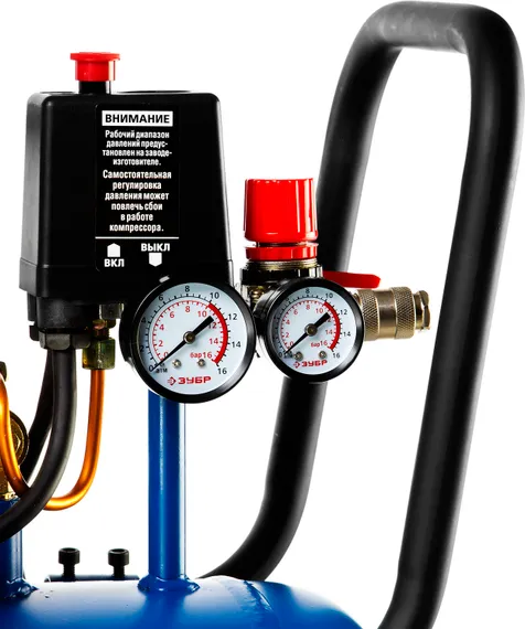 Компрессор ЗУБР 360 л/мин, 50 л, 2200 Вт, ременной масляный Профессионал (ЗКПМ-360-50-Р-2.2)