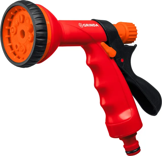 GRINDA P-10, 10 режимов, курок сзади, пластиковый, поливочный пистолет (8-427373)