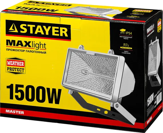 STAYER MAXLight прожектор 1500 Вт галогенный, белый
