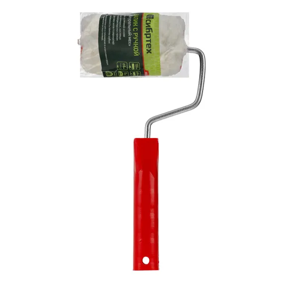 Валик "Натуральный мех", в сборе, 100 мм, D 48 мм, D ручки 6 мм, крепление шплинтом Сибртех