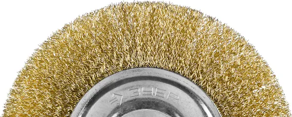 ЗУБР 150 мм, витая латунированная, стальная проволока 0.3. щетка дисковая для УШМ, Профессионал (35187-150)