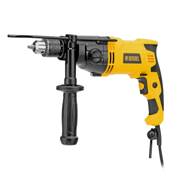 Дрель ударная IDD-1050-2, 1050Вт, 0-1200/0-3200 об/мин, 0-19200/0-51200 уд/мин, 2 скор. Denzel