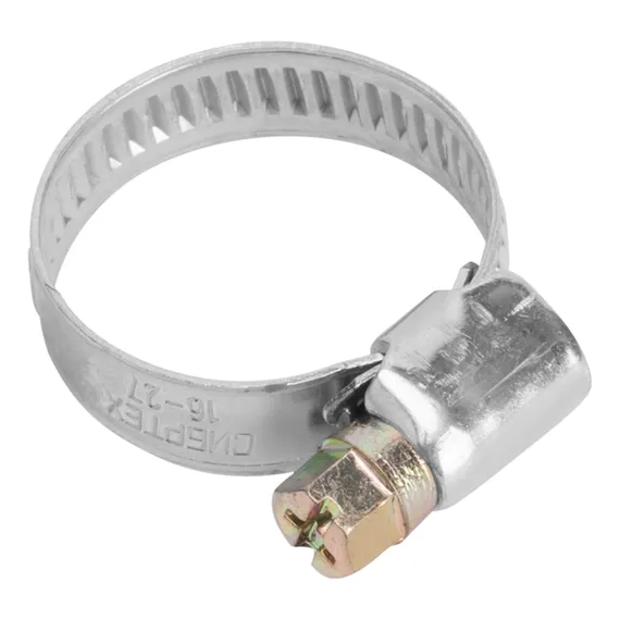 Хомуты металлические, Стандартное болтовое крепление 16-27 мм, 2 шт, ширина 9 мм Сибртех