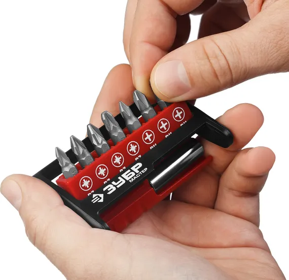 ЗУБР MX-8, 8 шт, набор бит с адаптером (26089-H8)