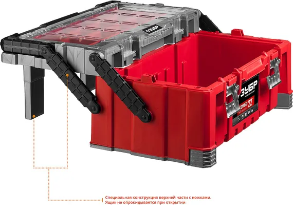 ЗУБР КОМБО-22, 567 х 314 х 245 мм, (22″), пластиковый ящик для инструментов, Профессионал (38138-22)