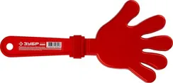 ЗУБР 28 см, пластиковая, красная, ладошка-хлопушка болельщика (69999)