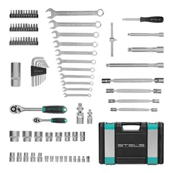 Набор инструментов, 1/2", 1/4", CrV, пластиковый кейс 88 предметов Stels
