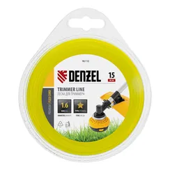Леска для триммера, звезда 1.6 мм х 15 м, блистер Flex cord Denzel