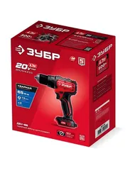 Бесщеточная ударная дрель-шуруповерт, ЗУБР 20 В, 65 Н·м, без АКБ (LMS), (ДБУ-65)
