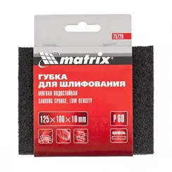 Губка для шлифования, 125 х 100 х 10 мм, мягкая, P 40 Matrix