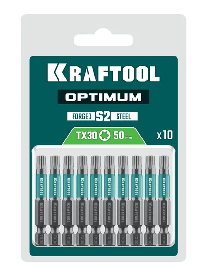 KRAFTOOL OPTIMUM TX 30, 50 мм, 10 шт, биты (26126-30-50-10)