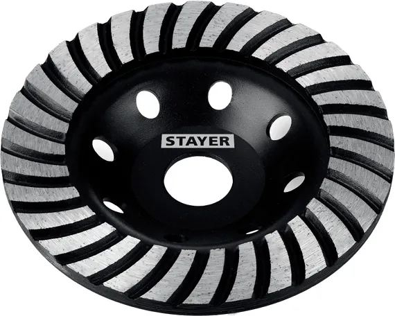 STAYER Турбо, d 125 мм, сегментированная алмазная шлифовальная чашка (33380-125)