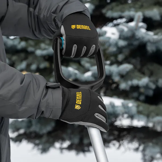 Перчатки универсальные, искусственный мех, работа с сенсорным экраном, размер 8 Denzel