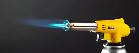 STAYER MaxTerm MG200, 1300°C, газовая горелка с пьезоподжигом на баллон с цанговым соединением (55584)