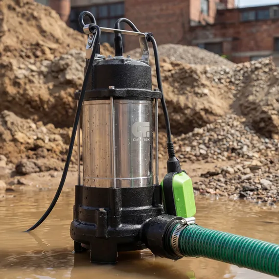 Фекальный насос СФН1100-Н, 1100 Вт, напор 10 м, 18000 л/ч, нож Сибртех