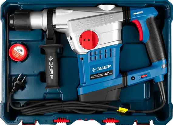 Перфоратор электрический SDS-Max, ЗУБР 40 мм, 1250 Вт, АВТ, Профессионал (ЗПМ-40-1250 ЭВК)