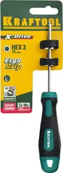 KRAFTOOL Х-Drive, Hex3 x 75, отвертка (250075-3-075)