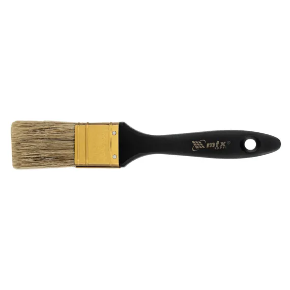 Кисть плоская "Профи" 1.5", натуральная щетина, пластмассовая ручка MTX
