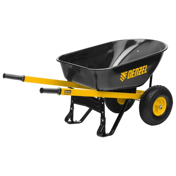 Тачка строительная, усиленная, объем 140 л, 250 кг, двухколесная, колесо 15х6.00-6 Denzel