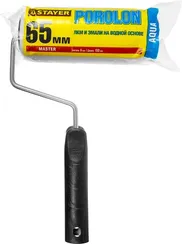 STAYER ПОРОЛОН, 44 х 150 мм, бюгель 6 мм, ворс 2 мм, для водоэмульсионных, акриловых красок и эмали, малярный валик (0360-14)