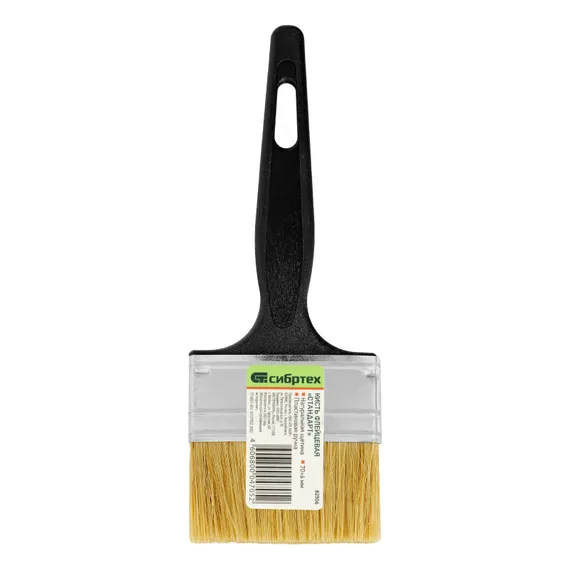 Кисть флейцевая "Стандарт", 70 х 6 мм, натуральная щетина, пластиковая ручка Сибртех