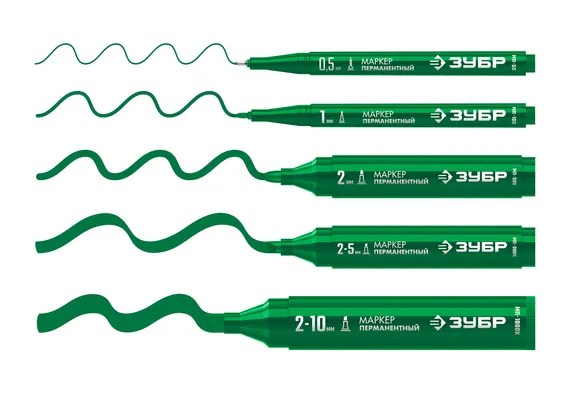 ЗУБР МП-50 зеленый, 0.5 мм перманентный маркер (06321-4)