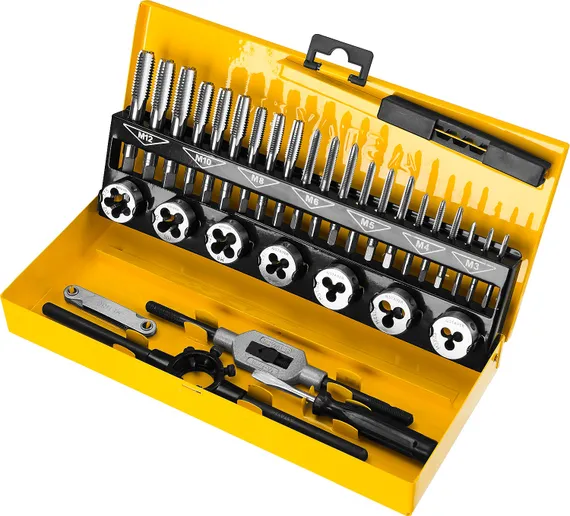 STAYER MaXCut, 32 предмета, легированная сталь, набор комплектных метчиков и плашек (28014-H32)