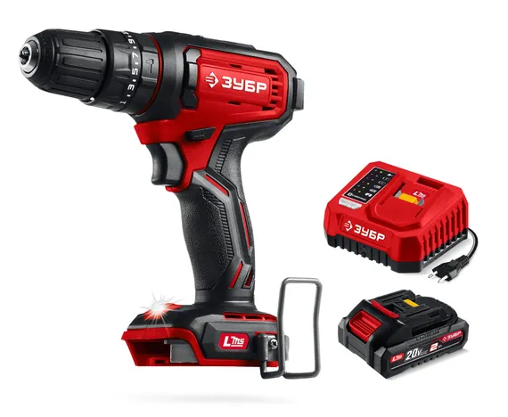 Ударная дрель-шуруповерт, ЗУБР 20 В, 40 Н·м, 1 АКБ LMS (2 А·ч), (ДШУ-40-21)