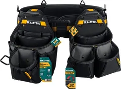 KRAFTOOL KBS-3L пояс монтажника, в комплекте: пояс монтажника и 2 большие сумки (38761)