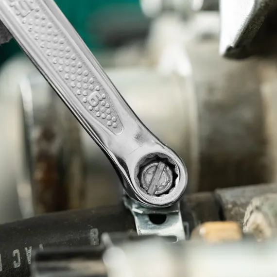 Ключ комбинированный, 6 мм, CrV, антислип Stels