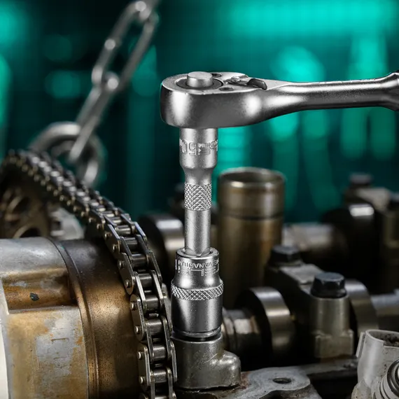 Набор торцевых головок с трещоткой, 1/4", 18 предметов Stels