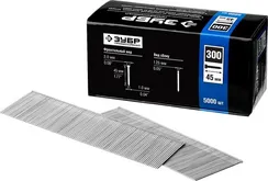 ЗУБР гвозди тип 300 (47/J/F), 45 мм, калибр 18GA. 5000 шт. Профессионал (31830-45)