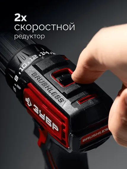 Бесщеточная дрель-шуруповерт, ЗУБР 20 В, 45 Н·м, 2 АКБ LMS (2 А·ч), сумка (ДБ-45-22)