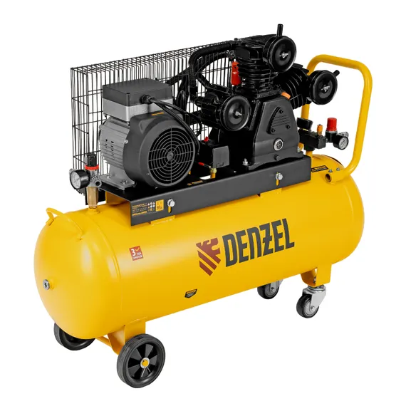 Компрессор воздушный инверторный рем. привод BIW3000/100, 3,0 кВт, 100 литров, 535 л/мин Denzel