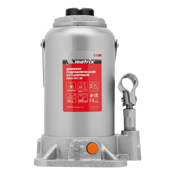 Домкрат гидравлический бутылочный, 20 т, h подъема 244-449 мм Matrix
