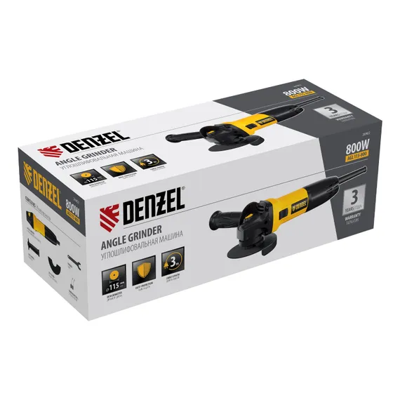 Углошлифовальная машина AGL115-800, 800 Вт, 115 мм, 11000 об/мин Denzel