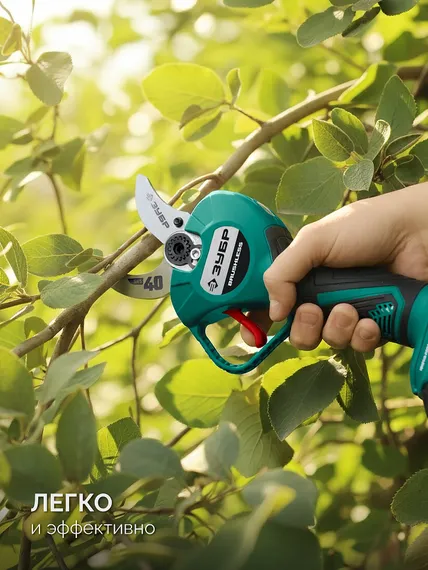 ЗУБР 20 В, 40 мм макс. рез, 1 АКБ LMS (2 Ач), секатор аккумуляторный (СКБ-2040-21)