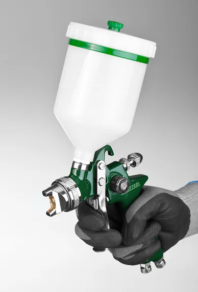 KRAFTOOL AirKraft, HVLP, 1.7 мм, пневматический краскопульт с верхним бачком (06522-1.7)