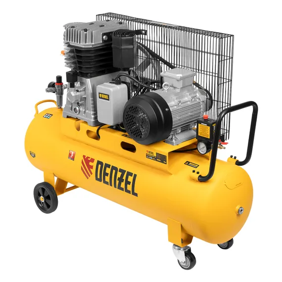 Компрессор воздушный, ременный привод BCI4000-T/100, 4.0 кВт, 100 литров, 690 л/мин Denzel