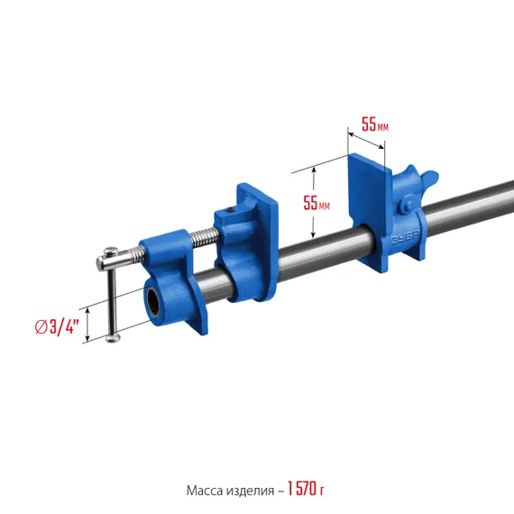 ЗУБР СТ-34, 3/4″, трубная струбцина (32305-34)