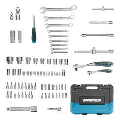 Набор инструментов, 1/4", 1/2", CrV, 120 зубьев, 82 предмета Gross