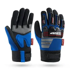 ЗУБР IMPACT р.XL (10), синие, профессиональные комбинированные перчатки, антивибрационные, противоударные, Профессионал (11476-XL)