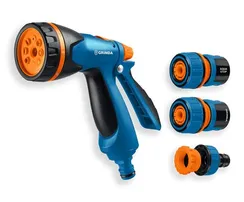 GRINDA B-834, пистолет поливочный B-8, коннектор 3/4, конектор 3/4 с автостопом, адаптер с внутр. резьбой 1/2х3/4, набор поливочный, PROLine (429113)