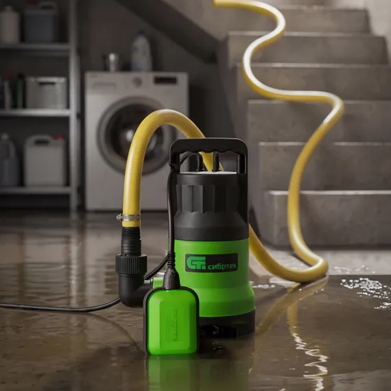 Дренажный насос для грязной воды СДН800-35, 800 Вт, напор 9 м, 13500 л/ч Сибртех