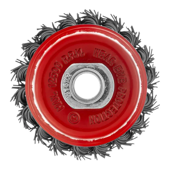 Щетка для УШМ, 75 мм, М14, "чашка", крученая проволока 0.8 мм Matrix